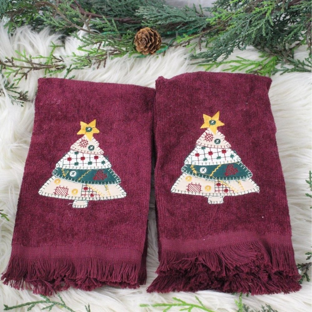 Handmade Christmas tree Holiday towels